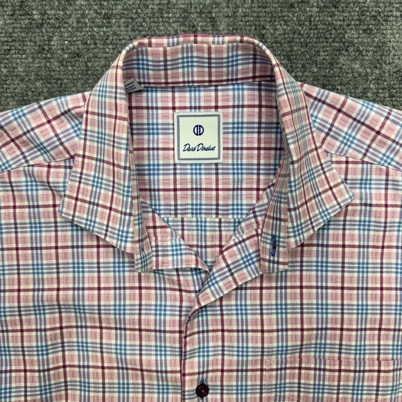 Mens David Donahue button up / button down shirt long sleeve size Large plaid - Picture 3 of 5